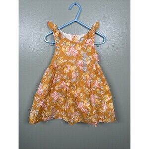 NWT Baby B’gosh Mustard Yellow Summer Floral Sleeveless Dress Size 18‎ Months
